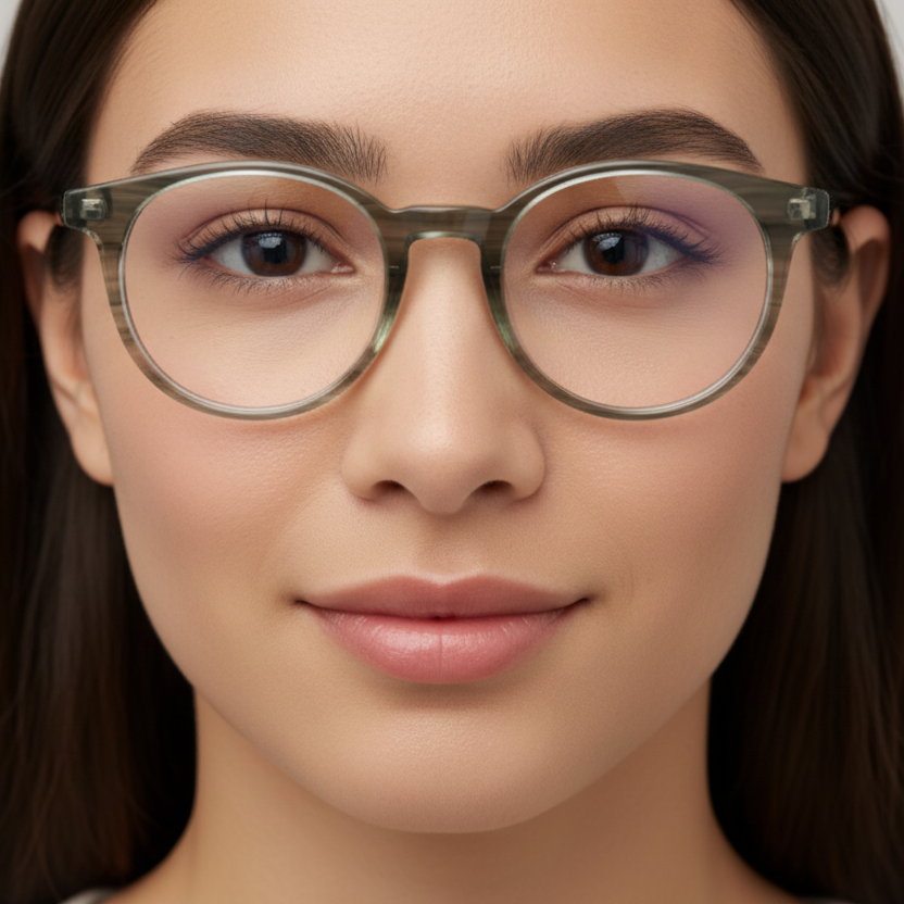 Persona usando lentes LAVANETT NTC1083 C4 transparente verde
