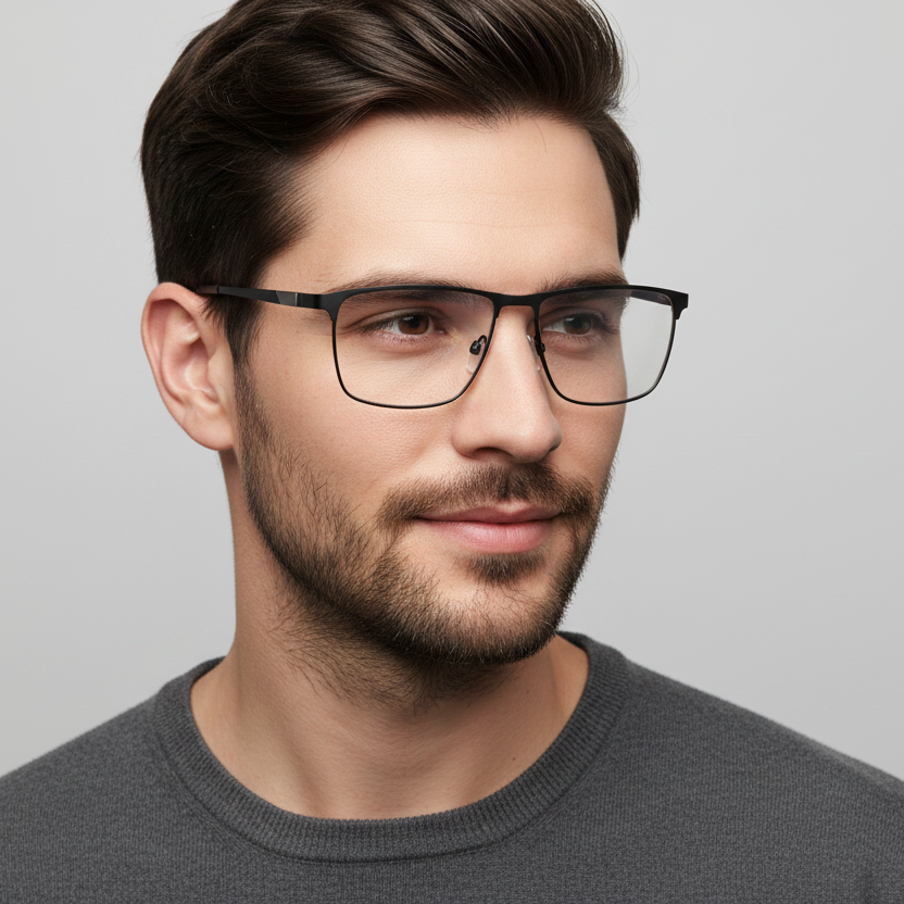 Hombre usando lentes PUCCINI PM055 C2 negro mate