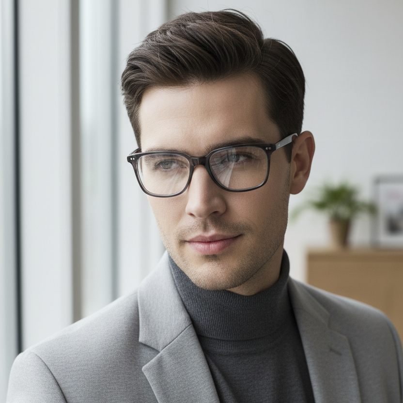 Lifestyle gafas cuadradas acetato gris