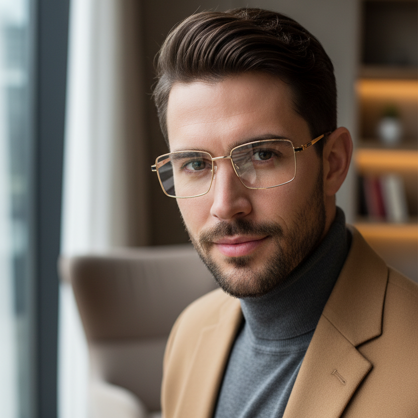 Lifestyle gafas doradas patillas negras