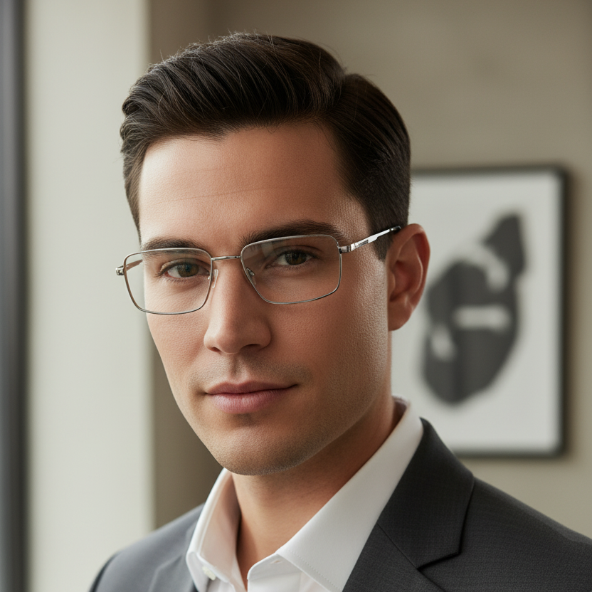 Lifestyle gafas plateadas hombre
